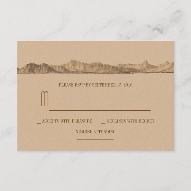 Cartões RSVP de Casamentos Montanhosos (Frente)