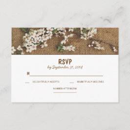 Cartões RSVP de Casamentos Russos de Burlap Countr