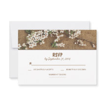 Cartões RSVP de Casamentos Russos de Burlap Countr
