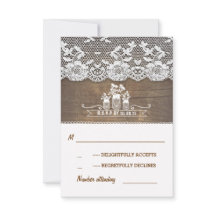 Cartões RSVP de Casamentos Rústicos de Mason e Lac