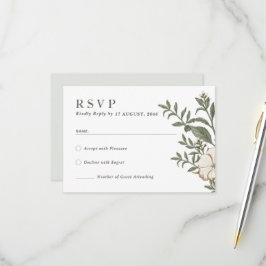 Cartões RSVP de Convite de Casamento Floral da Nat
