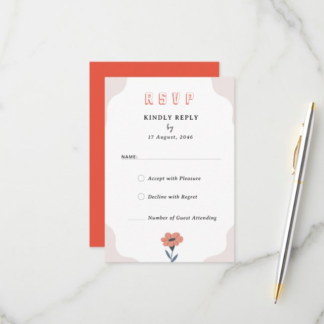 Cartões RSVP de Convite para Primavera Floral Joyf (Frente/Verso In Situ)