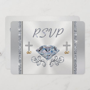 Cartões RSVP de Diamante Cristão Personalizáveis