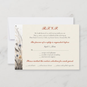 Cartões RSVP de Flores Selvagens de Breeze de Outo