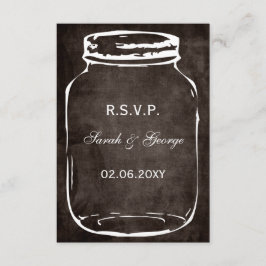 cartões rsvp de mason jar rustic padrão 3,5 x 5