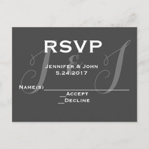Cartões RSVP de monograma