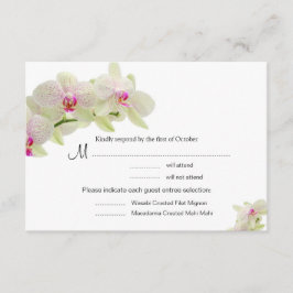 Cartões RSVP de Orquídeas Brancas e Quentes
