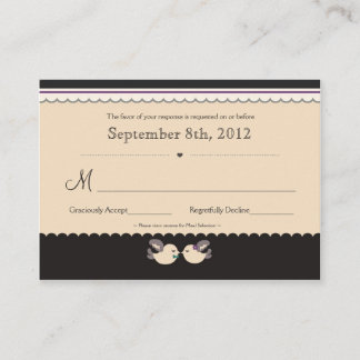 Cartões RSVP de Pássaros com Amor Violeta e Teal