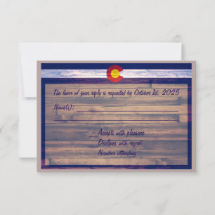 Cartões RSVP do Colorado personalizados em madeira