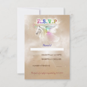 Cartões RSVP Encantados do Unicorn Party