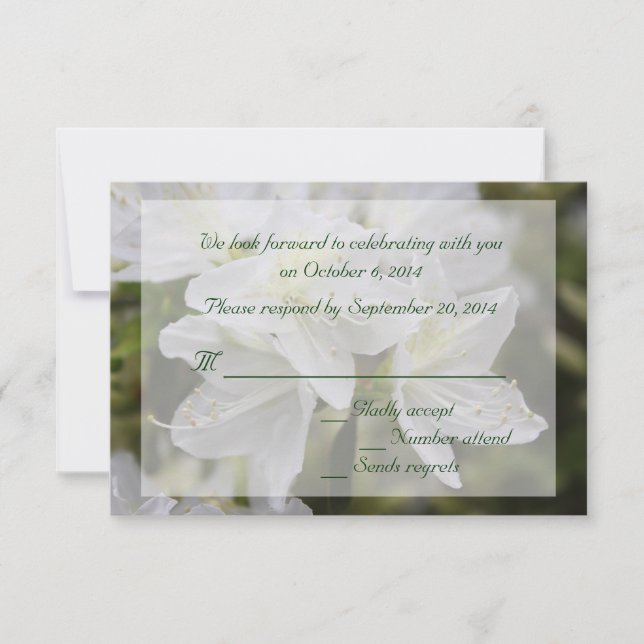 Cartões RSVP para casamentos de primavera e verão. (Frente)