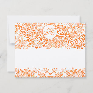 Cartões RSVP - Pássaros do Amor Laranja Coral Capr