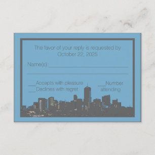 Cartões RSVP personalizados do skyline Denver Colo