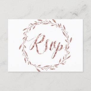 Cartões RSVP rosa Gold Foil Para Fim De Casamento