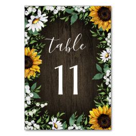 Cartões Rústicos de Número de Mesa de Casamento de