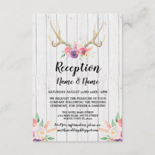 Cartões Rústicos de Recepção de Casamento Antles F
