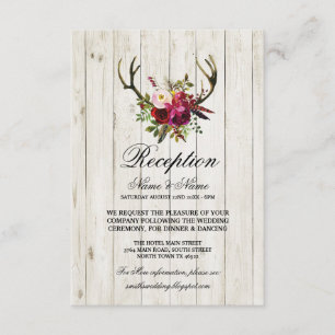 Cartões Rústicos de Recepção de Casamento com Galh