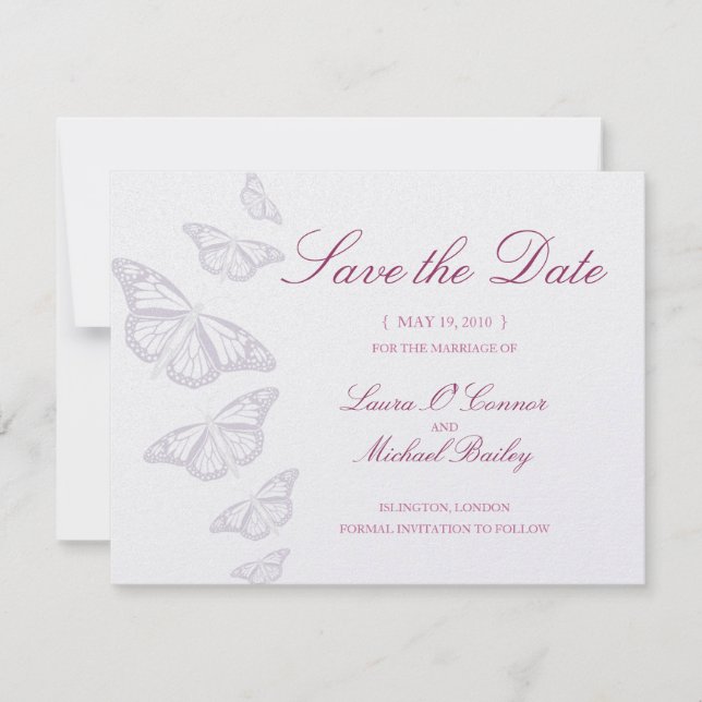 Cartões salve a data borboletas (Frente)