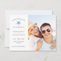 Cartões salve a data, Casamento de Praia Blue Star