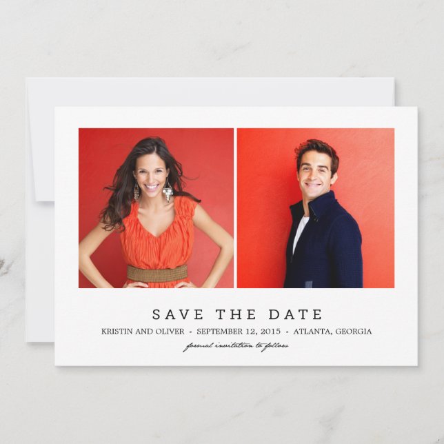 CARTÕES SALVE A DATA CLEAN 2 FOTOS (Frente)