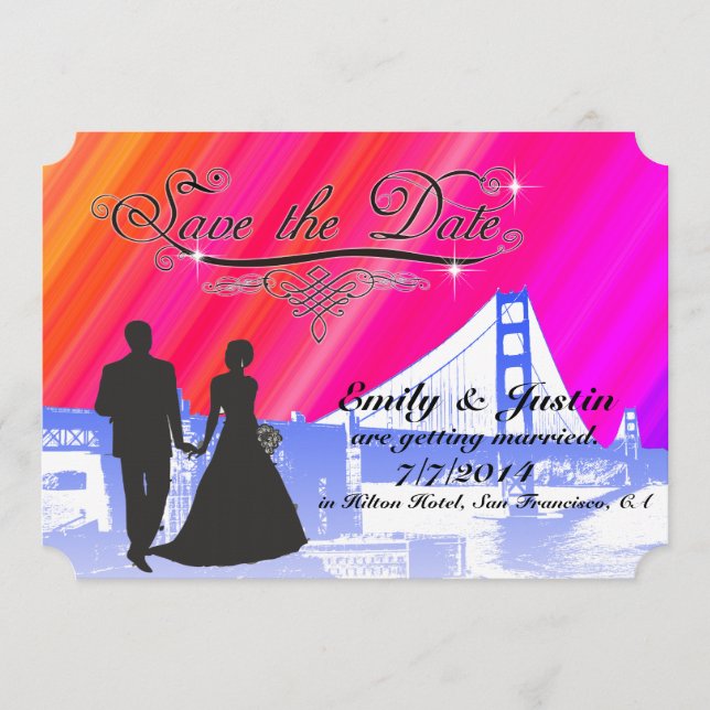 CARTÕES SALVE A DATA COM VISTA A SAN FRANCISCO (Frente)