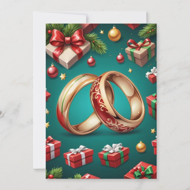 cartões salve a data de natal vermelhos e verdes (Frente)