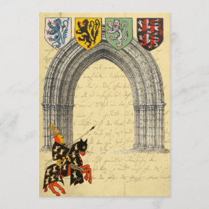 Cartões salve a data do Cavaleiro Medieval