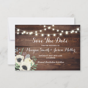 Cartões salve a data Floral Watercolor Anemone