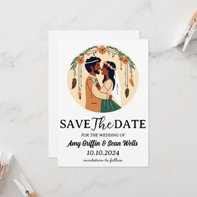 cartões salve a data modernos de queda rápida (Frente/Verso In Situ)