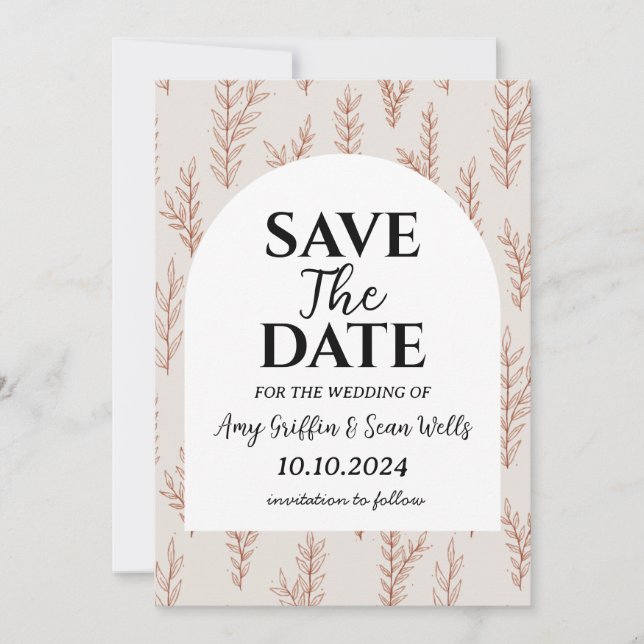 cartões salve a data modernos de queda rápida (Frente)