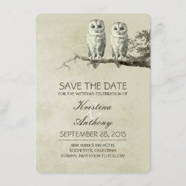 Cartões salve a data rupestres com casal OWL