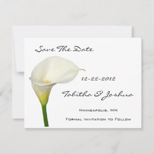 Cartões salve a data White Calla Lily