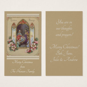 Cartões santamente personalizados da natividade d