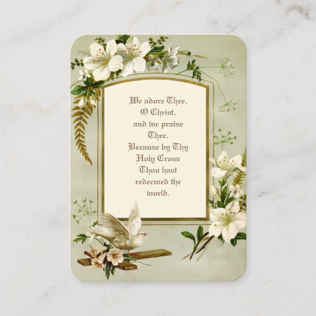 Cartões Santos da Ressurreição da Páscoa Oração Pa (Frente)