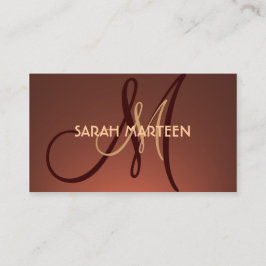 Cartões simples de monograma personalizado e esmae