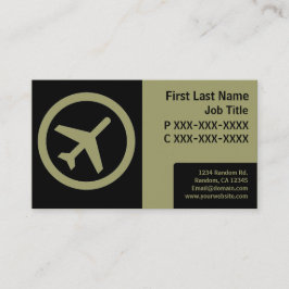 Cartões simples verdes pretos modernos do avião