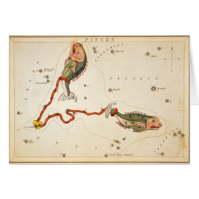 Cartões "Sinal Zodíaco: Peixes" (Frente Horizontal)