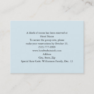 Cartões transversais florais azuis do hotel e do