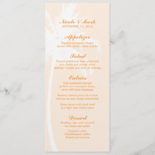 Cartões tropicais do menu do casamento das