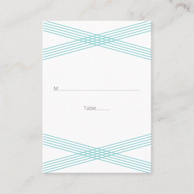 Cartões Turquesa Moderno de Casamento Deco (Frente)