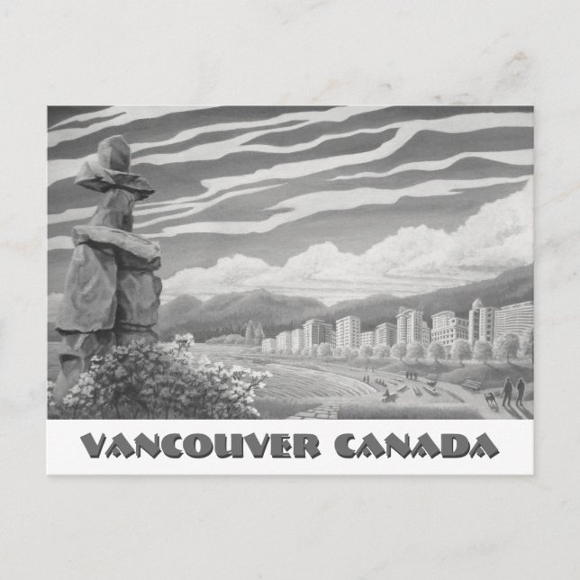 Cartões Vancouver Art Postcard Vancouver Inukshuk (Frente)
