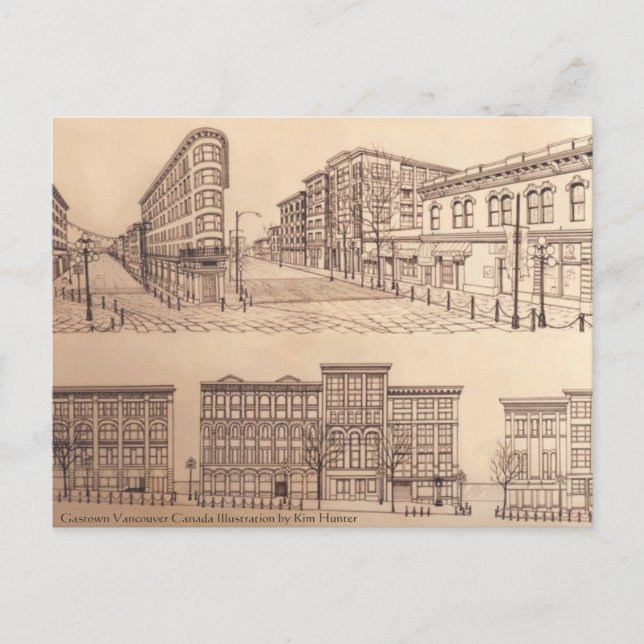 Cartões Vancouver Cartões de Arte Gastown Cartões  (Frente)