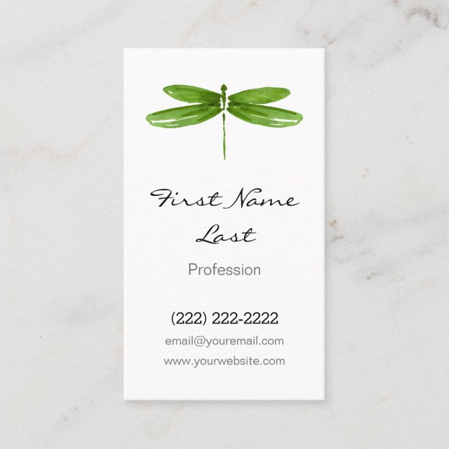 Cartões verdes da mosca do dragão do cartão de (Frente)