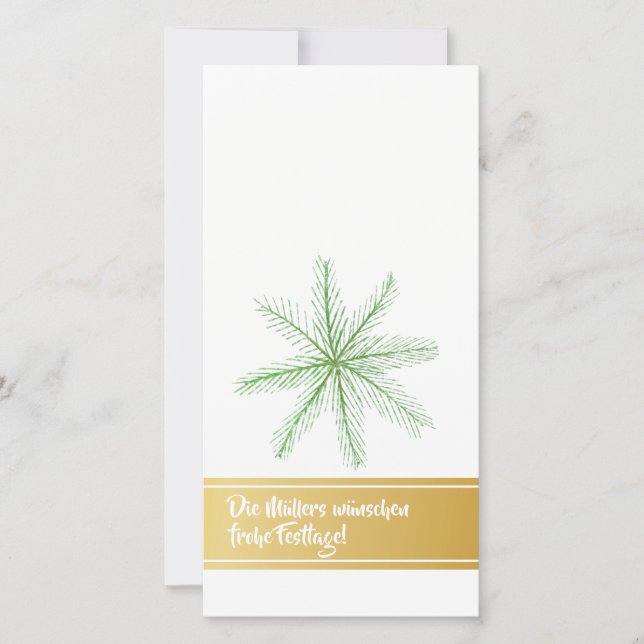 Cartões verdes Dourados de Minimalistic do Natal (Frente)