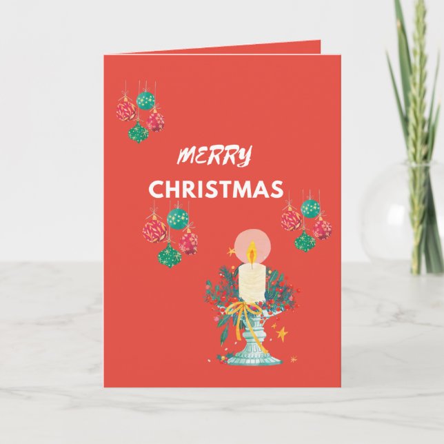 Cartões vermelhos alegres de Natal (Frente)