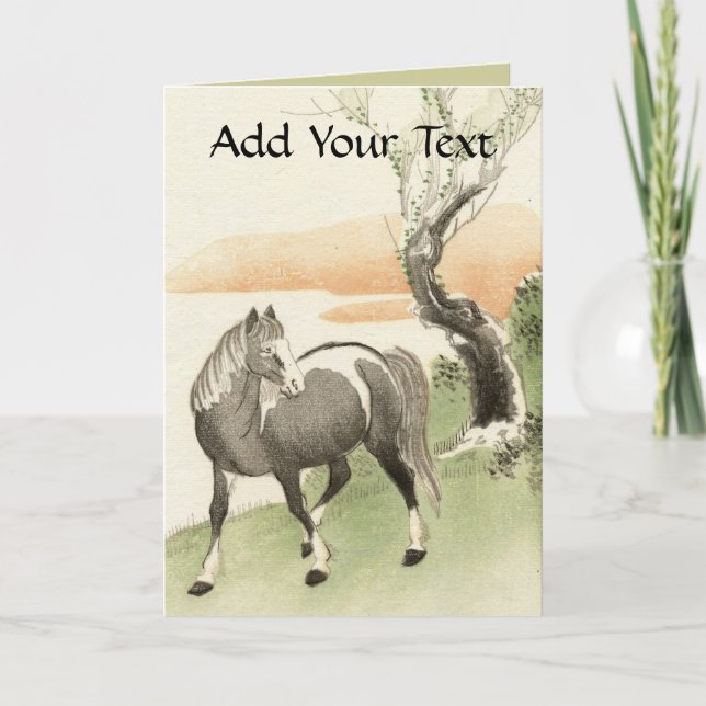 Cartões Vintage Asiáticos - Cavalo (Frente)