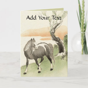 Cartões Vintage Asiáticos - Cavalo