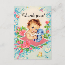 Cartões Vintage Baby Girl "Obrigado"