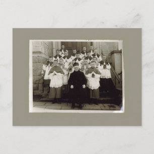 Cartões Vintage - Padre Católico e rapazes