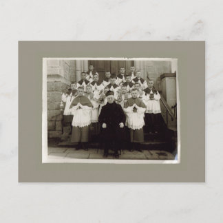 Cartões Vintage - Padre Católico e rapazes